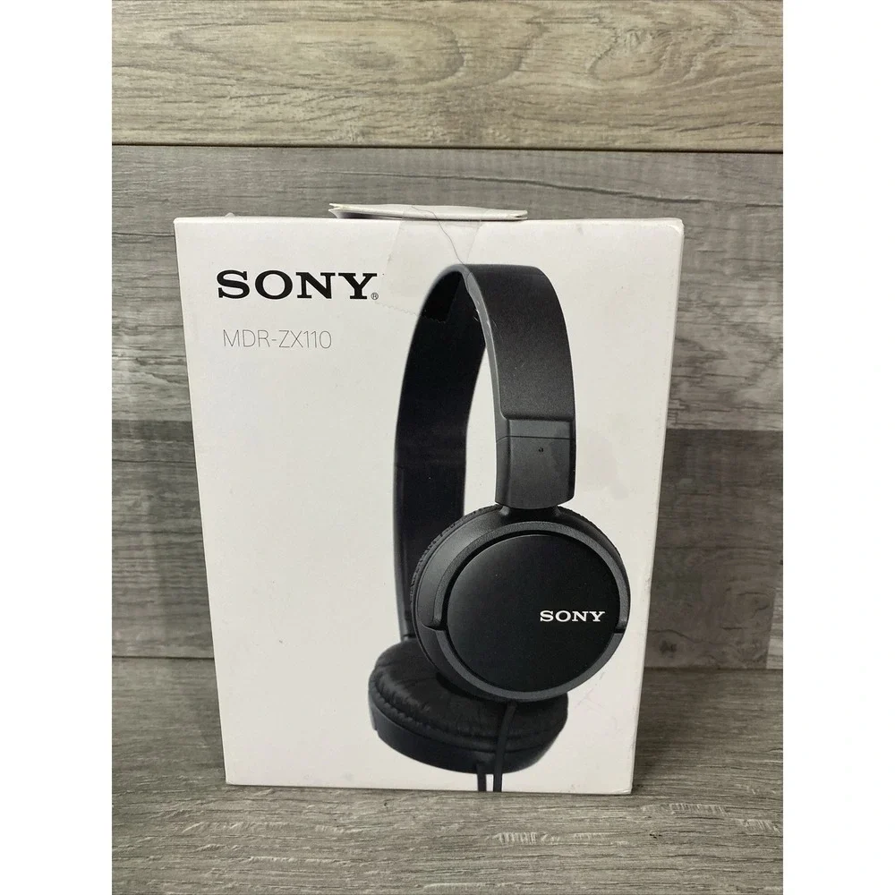 Sony MDR-ZX110 Wired On-Ear Headphones Black Foldable MDRZX110/BZ(UC) NEW